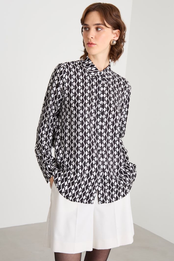 Camicia in twill a fantasia Intrend - 2