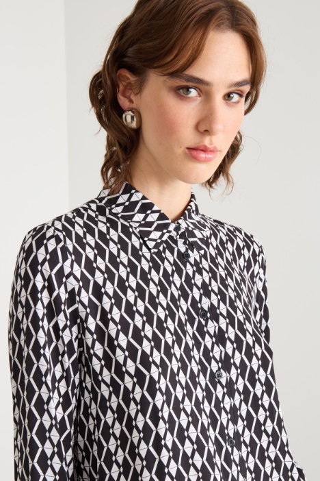 Camicia in twill a fantasia
