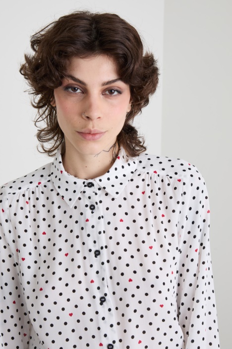 Camicia in crépe a fantasia