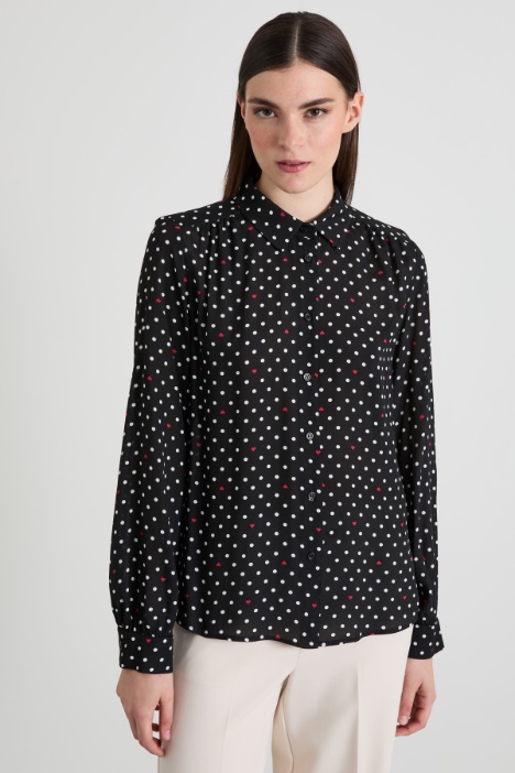 Camicia in crépe a fantasia