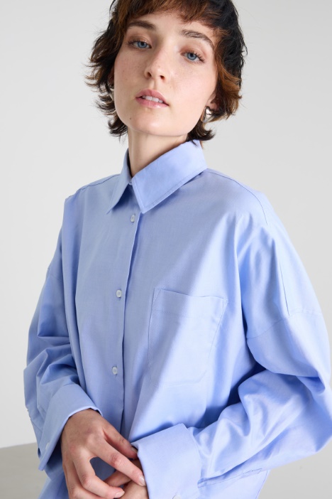 Camisa de popelina cuadrada