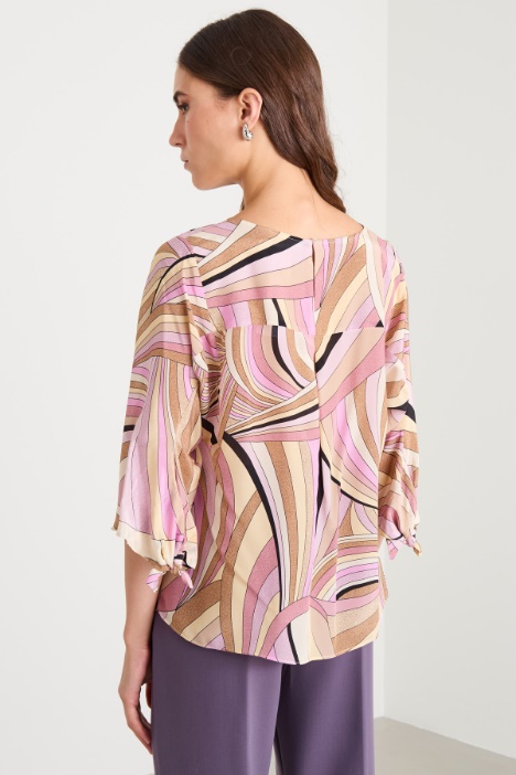 Blusa in crépe de chine