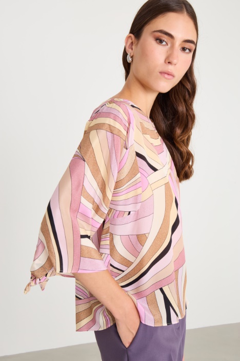 Blusa in crépe de chine