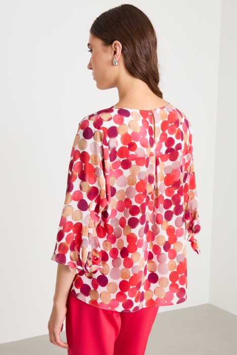 Blusa in crépe de chine