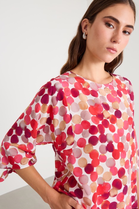 Blusa in crépe de chine