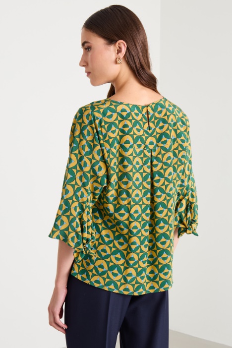 Blusa in crépe de chine