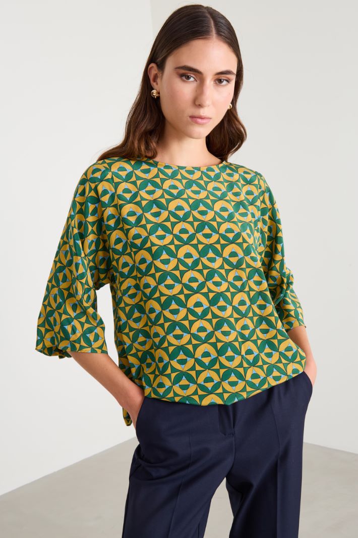 Blusa de crepé de china