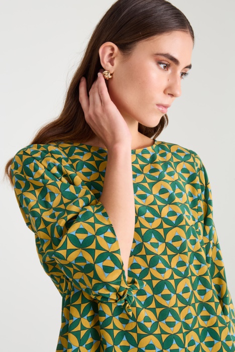 Blusa in crépe de chine