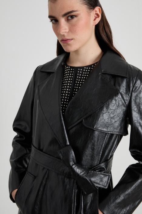 Trench in similpelle lucida