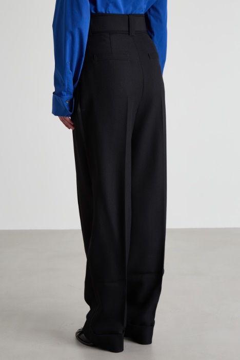 Pantalones anchos de lana