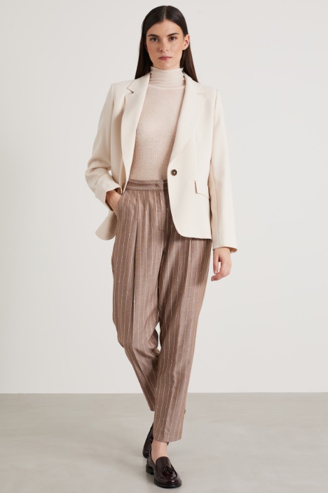 Sequin-adorned pinstripe trousers Intrend