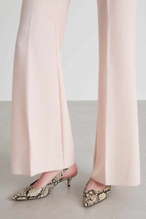 Pantaloni flare in enver satin