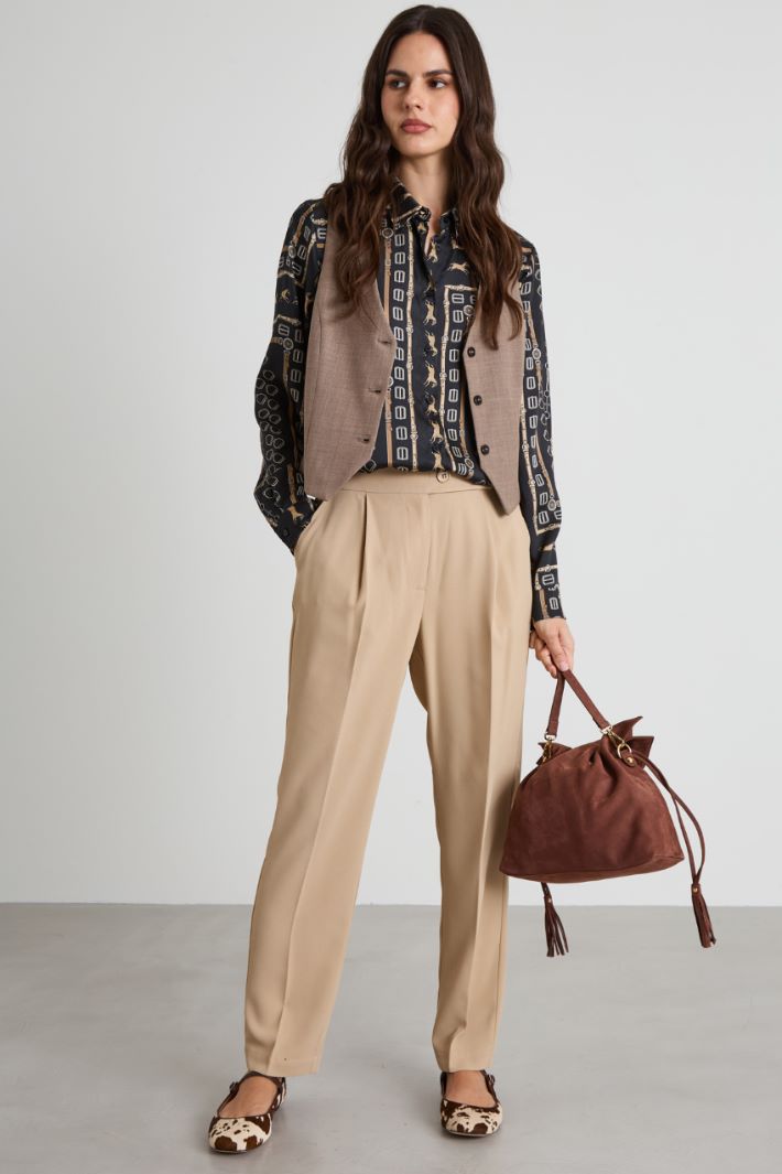 Pantaloni a sigaretta con pinces Intrend