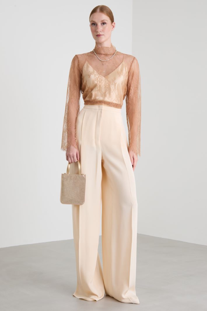 Pantaloni in crépe de chine Intrend