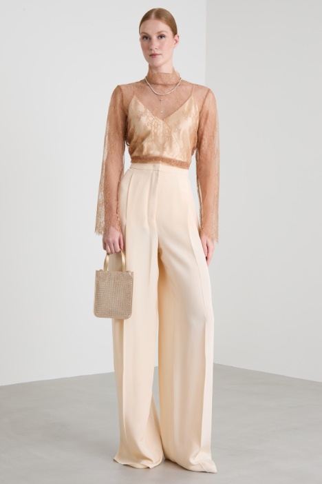 Pantaloni in crépe de chine Intrend