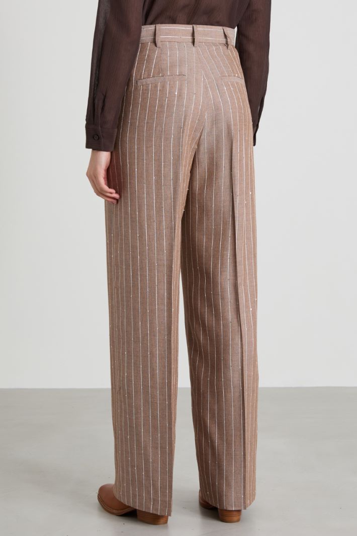 Sequined pinstriped trousers Intrend - 2