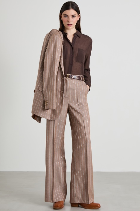 Sequined pinstriped trousers Intrend
