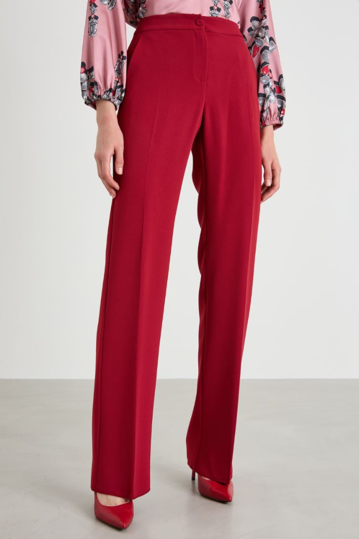 Pantaloni dritti in crépe Intrend - 2