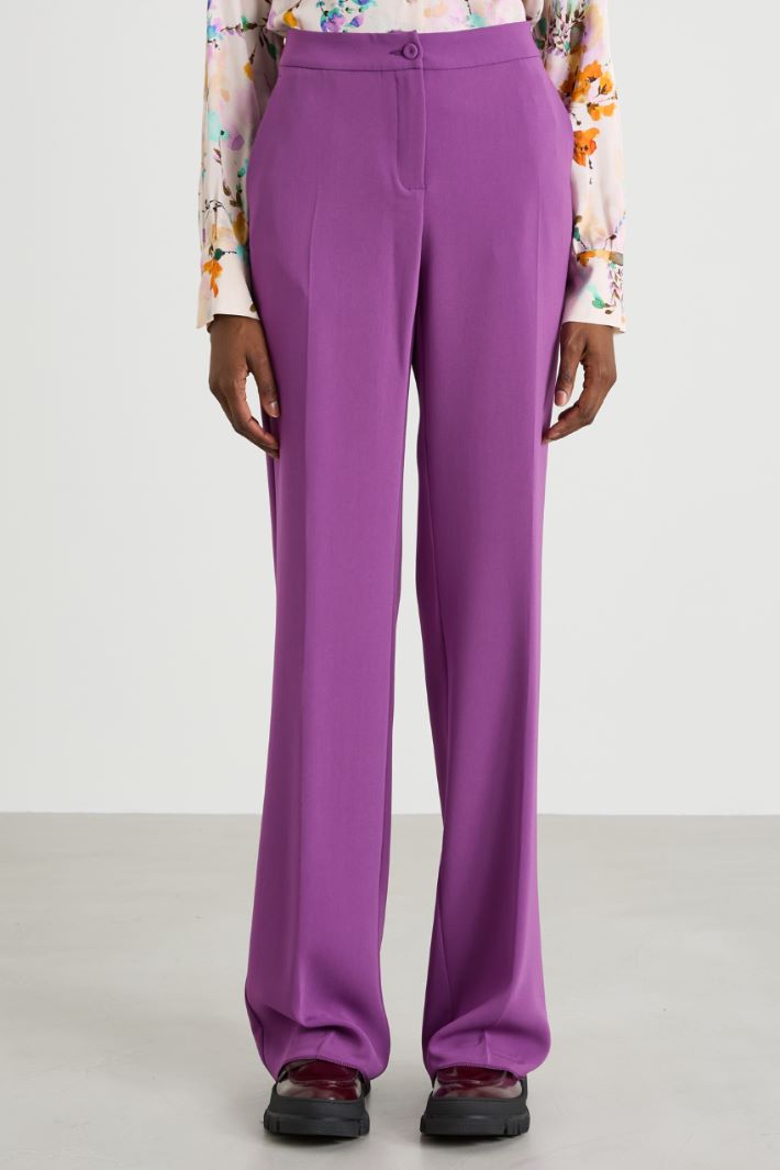Pantaloni dritti in crépe Intrend - 2