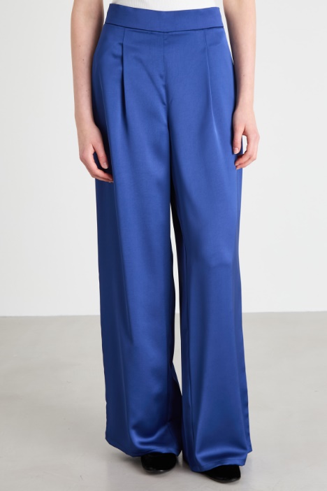 Pantalones anchos de satén