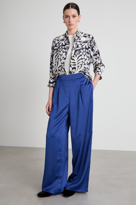 Wide satin trousers Intrend