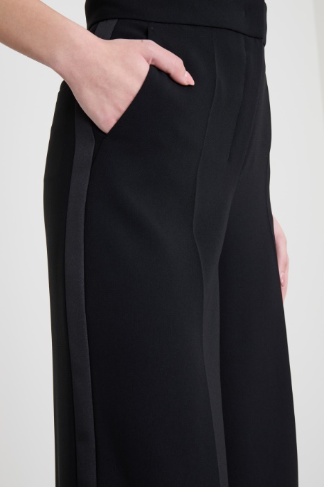 Pantaloni a palazzo in cady