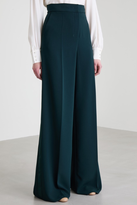 Pantaloni a palazzo in cady