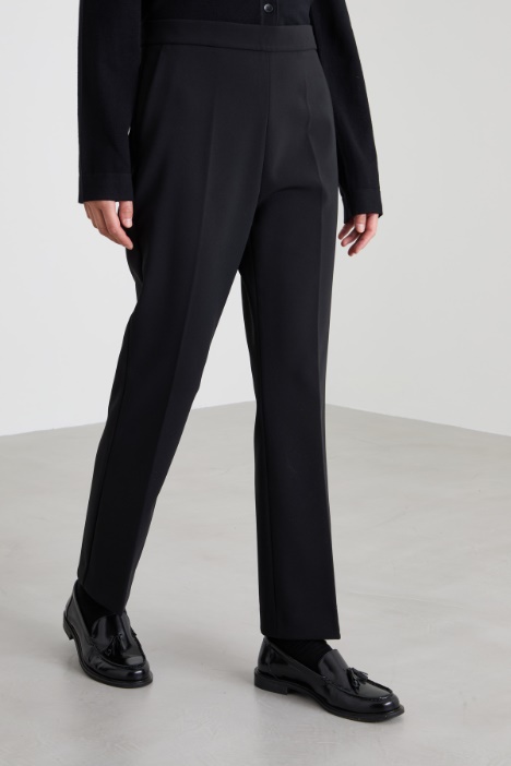 Pantaloni cropped in cady