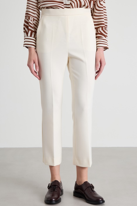 Pantaloni cropped in cady