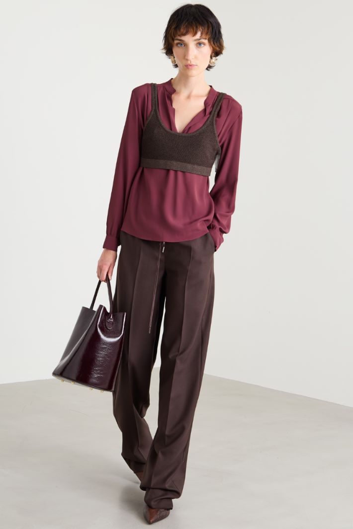 Pantaloni in lana con coulisse Intrend