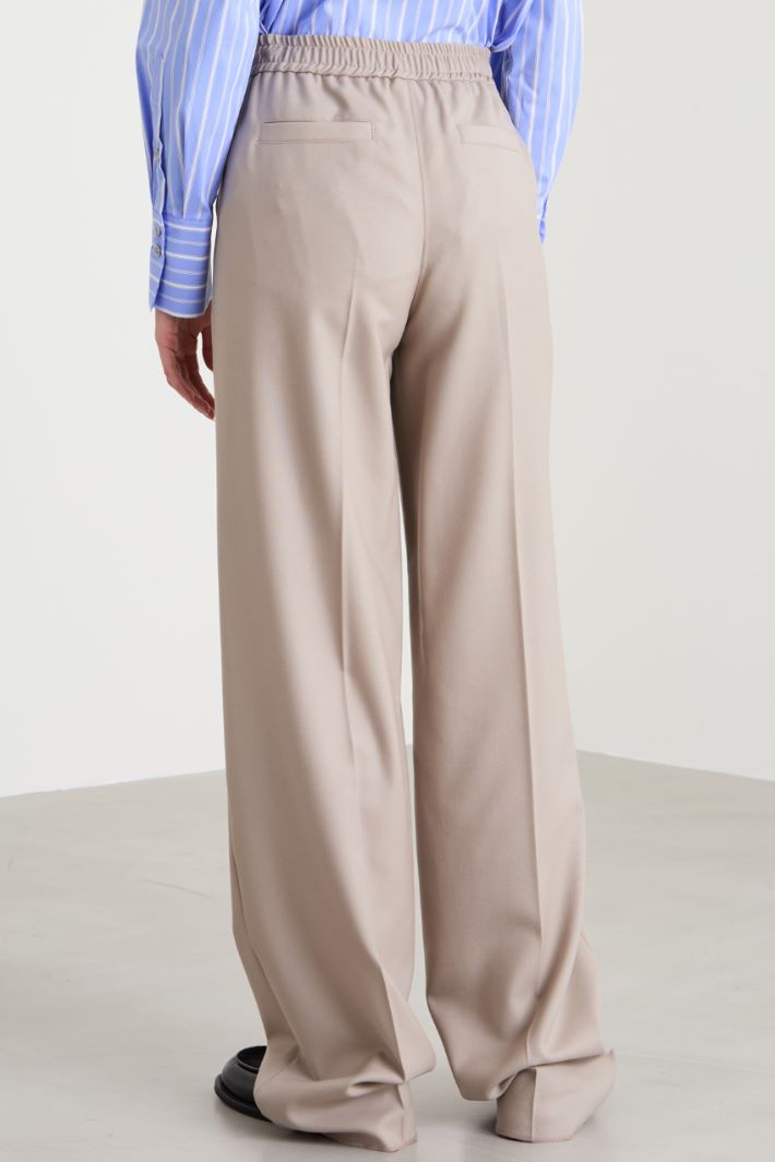 Wool trousers with drawstring Intrend - 3
