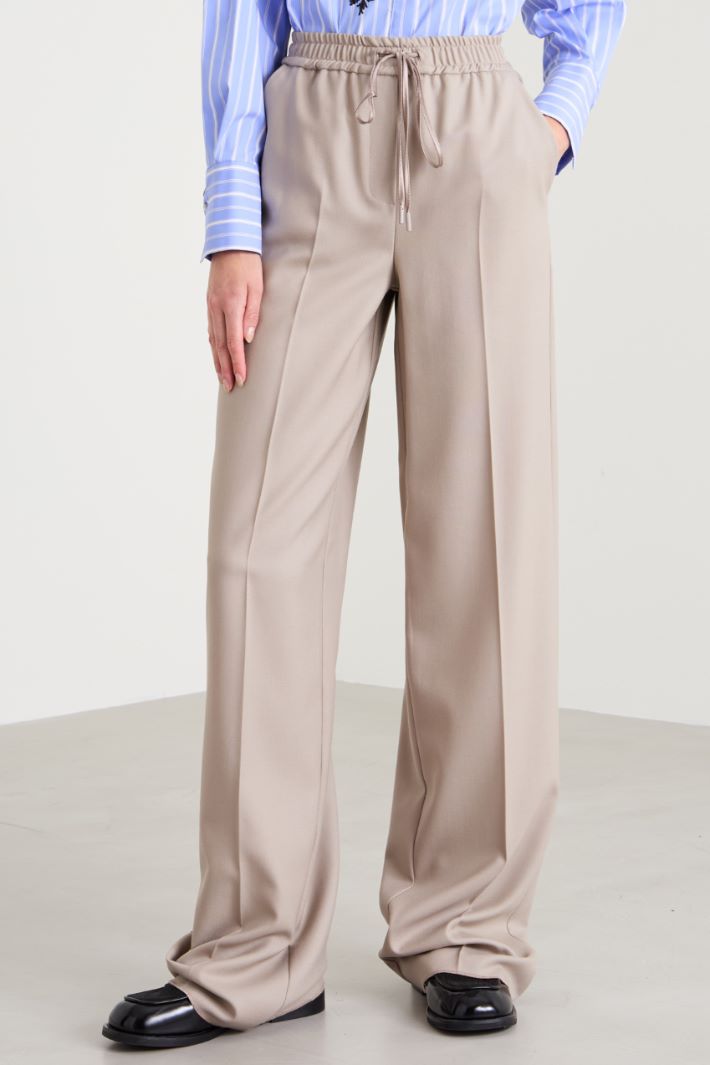 Wool trousers with drawstring Intrend - 2
