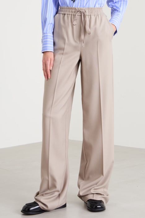 Pantaloni in lana con coulisse
