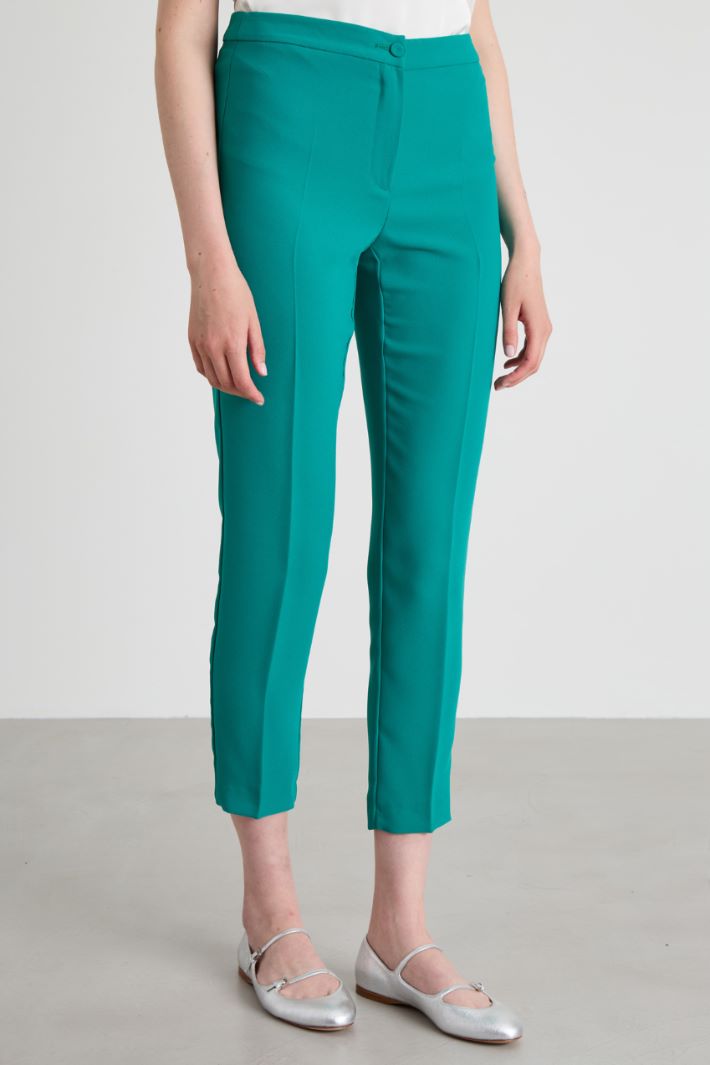 Pantaloni slim in enver satin Intrend - 2