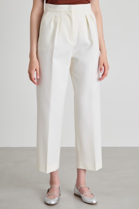 Pantaloni in crépe di lana