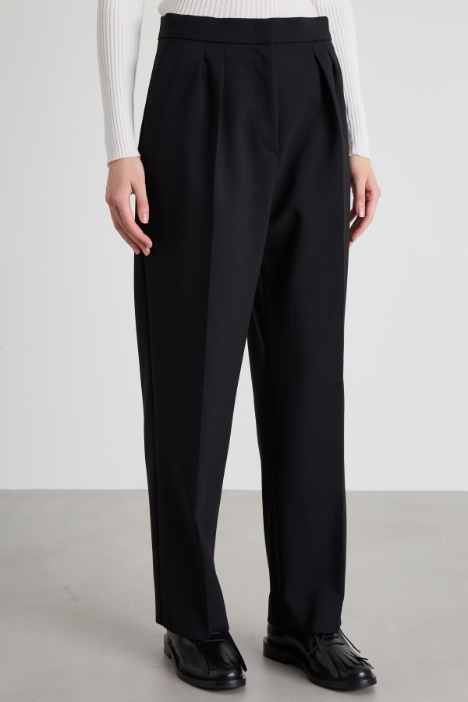 Pantaloni in crépe di lana