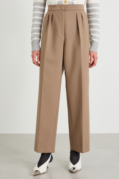 Pantalones de lona de lana doble