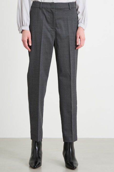 Pantaloni slim in lana stretch