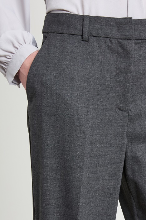 Pantaloni slim in lana stretch