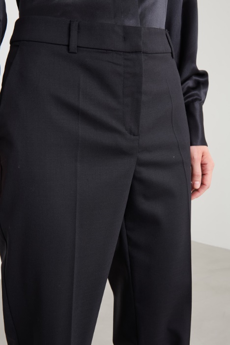 Pantaloni slim in lana stretch