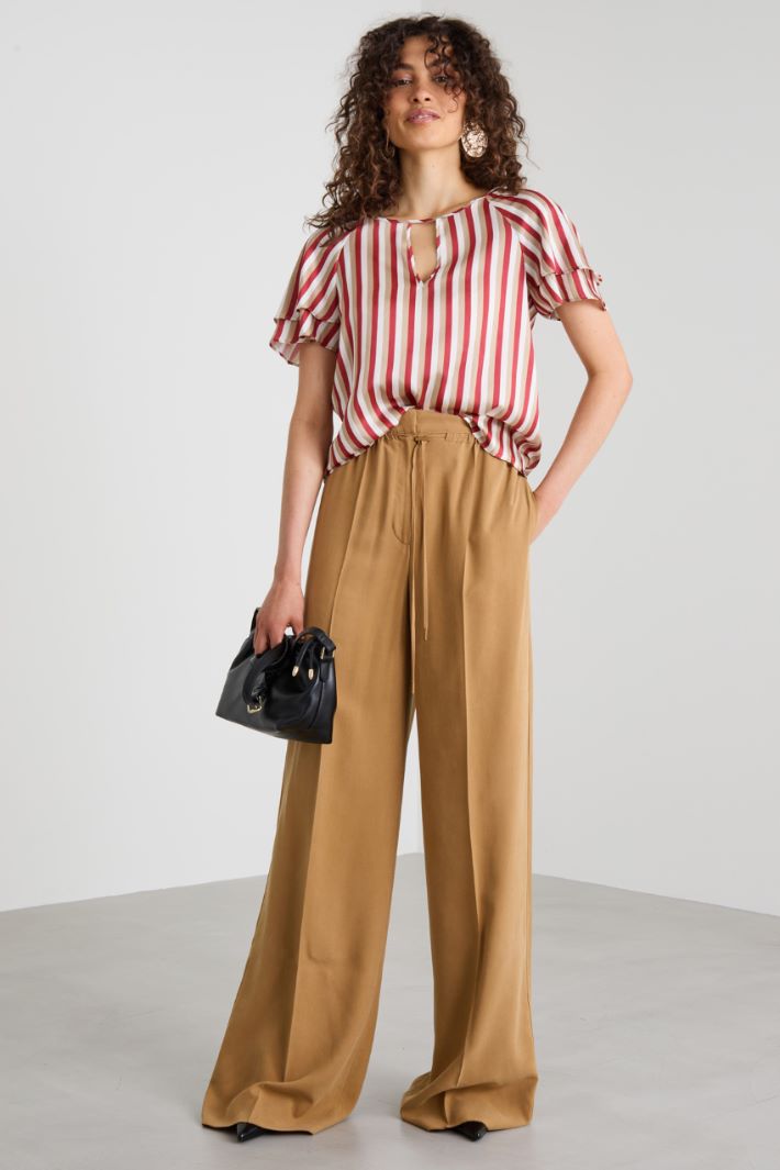 Pantalone fluido in seta Intrend