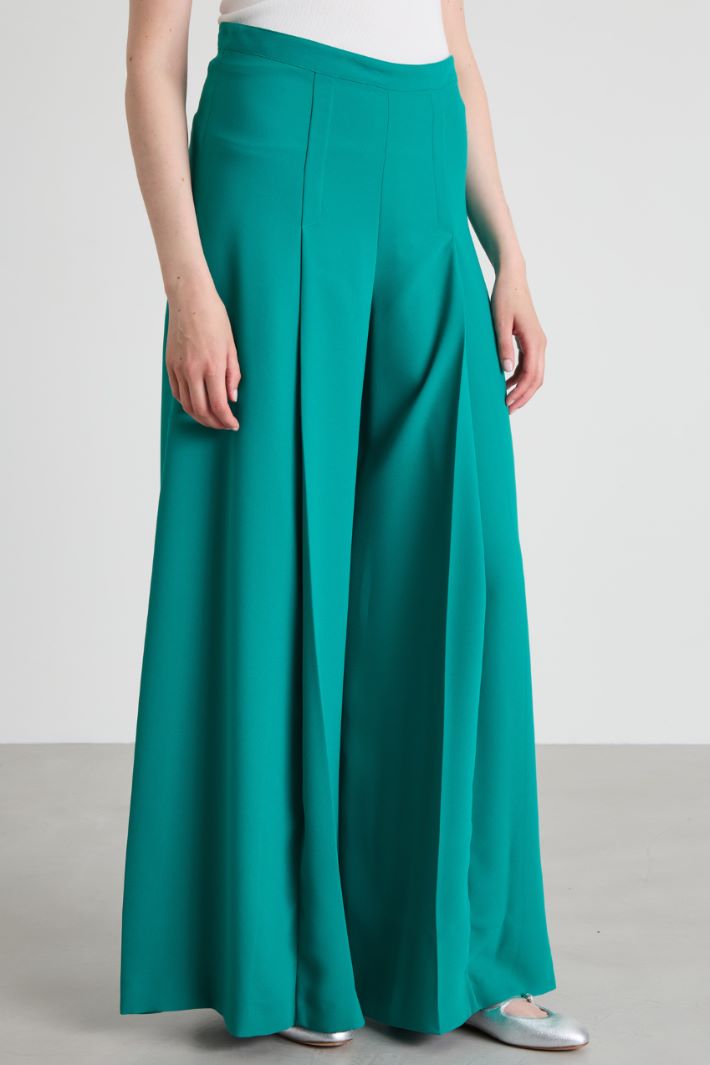 Pleated envers satin trousers Intrend - 2