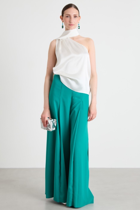 Pleated envers satin trousers Intrend