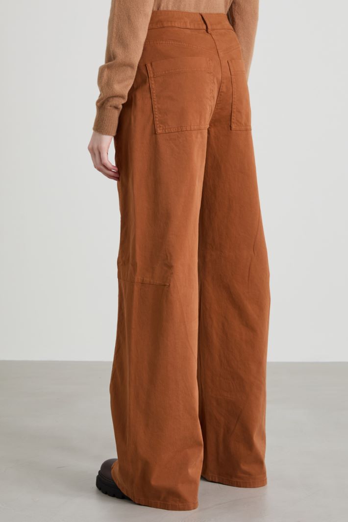 Oversize cotton satin trousers Intrend - 3