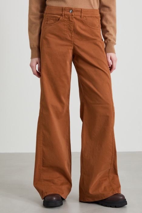 Pantalones oversize de satén de algodón