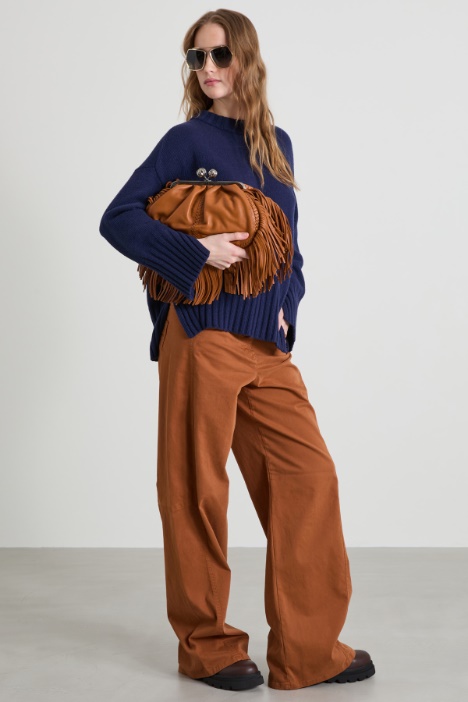 Oversize cotton satin trousers Intrend