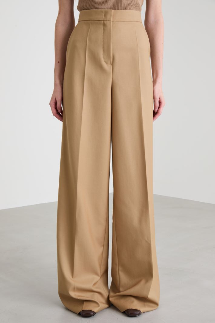 Wide-leg gabardine trousers Intrend - 2