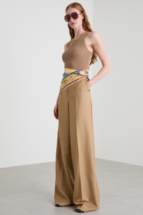 Wide-leg gabardine trousers Intrend