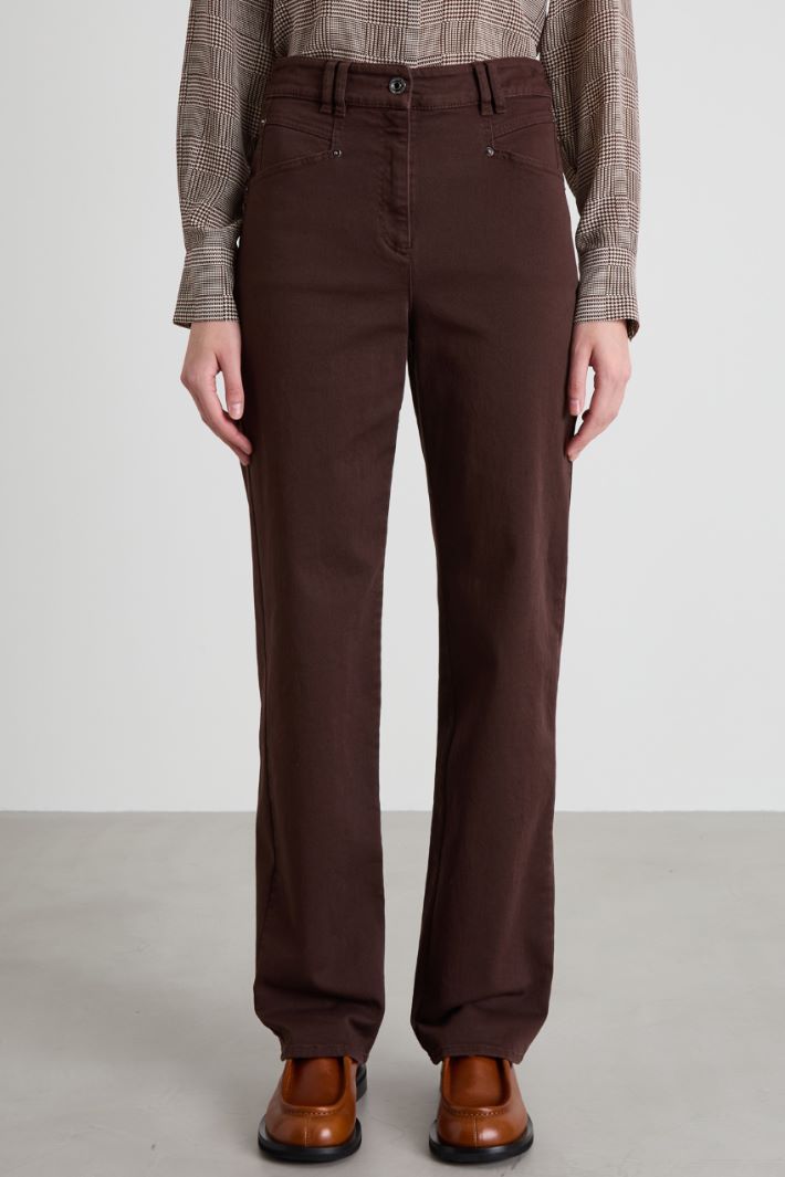 Pantaloni a gamba dritta in bull Intrend - 4