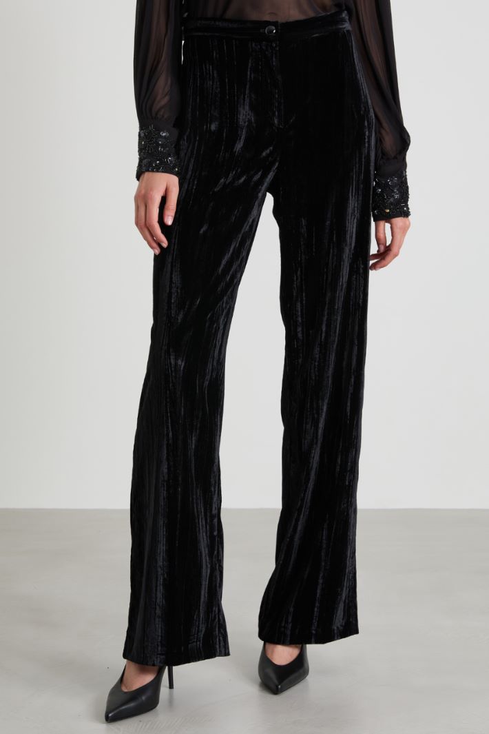 Relaxed fit velvet trousers Intrend - 2